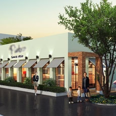 パスタショップ(ファサードパース)