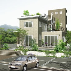 戸建住宅(昼景パース)