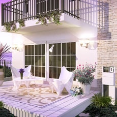 　戸建住宅ファサード(夕景パース)