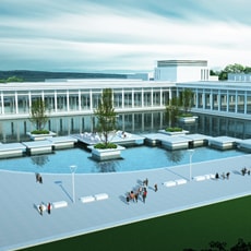 博物館計画(鳥瞰パース)