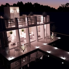 カットハウス計画(夜景パース)